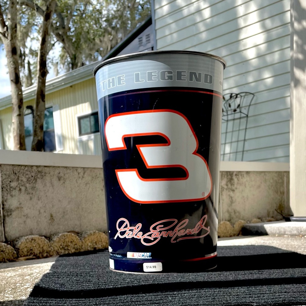 *EUC***Vintage* Dale EARNHARDT RCR GM Trash Can/Wastebasket/Garbage Can - Metal